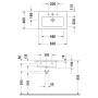 Duravit ME by Starck Meuble-lavabo Compact avec 1 trou de robinet 63 x 40 cm