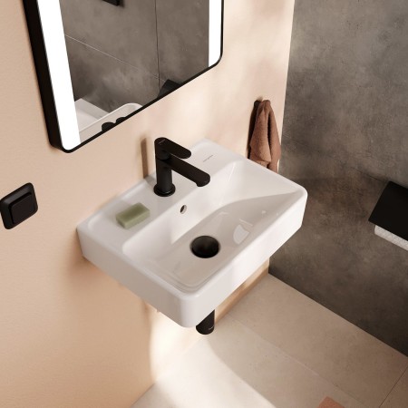 hansgrohe Xanuia Q Lavabo 450/340 avec trou de robinet et trop-plein, SmartClean