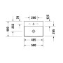 Lavabo Duravit DuraSquare Compact avec 1 trou de robinet, 50 x 40 cm - vue détaillée