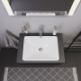 Lavabo encastré Duravit D-Neo 60 cm, sans trou de robinet, sans trop-plein - vue technique