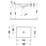 Lavabo encastré Duravit D-Neo 60 cm, sans trou de robinet, sans trop-plein