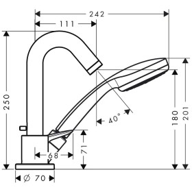 Miscelatore monocomando per vasca a 3 fori hansgrohe Logis