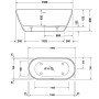 Duravit D-Neo Badewanne freistehend 160 x 75 cm, mit Überlauf - Produktansicht