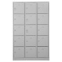Wolfstahl Schliessfachschrank Stahl 15 Schliessfächer Zylinderschloss 119 x 45 x 190 cm - technische Ansicht
