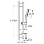 Ensemble de barre de douche GROHE Rainshower SmartActive 130, 3 types de jets, barre de douche 60 cm - vue détaillée