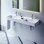 Double vasque encastrable LAUFEN Val 120 x 40 cm, avec 1 trou de robinet, avec trop-plein