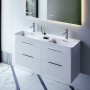 Double vasque encastrable LAUFEN Val 120 x 40 cm, avec 1 trou de robinet, avec trop-plein - vue détaillée