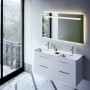 Double vasque encastrable LAUFEN Val 120 x 40 cm, avec 1 trou de robinet, avec trop-plein - photo produit