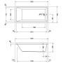 Duravit Starck Badewanne Rechteck 180 x 90 cm mit einer Rückenschräge - Detailansicht