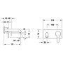 Miscelatore monocomando per lavabo incasso Duravit C.1 17,4 cm