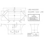 Villeroy & Boch Squaro Slim Duo Sechseckbadewanne 189,2 x 79,4 cm - technische Ansicht