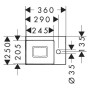 Lavabo hansgrohe Xevolos E 36 x 25 cm avec trou de robinet à droite sans trop-plein
