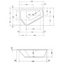 Duravit Paiova 5-Eck Badewanne links, Einbauversion 190 x 140 cm - Detailansicht