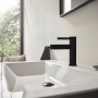 Rubinetto monocomando per lavabo hansgrohe Finoris 100 con scarico Push-Open - vista tecnica