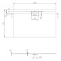 Receveur de douche Villeroy & Boch Architectura Metalrim 140 x 90 x 1,5 cm - vue détaillée