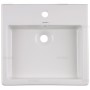 Lavabo Duravit Vero 50 cm avec 1 trou de robinet brossé - vue détaillée