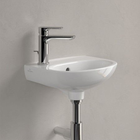 Lavabo Villeroy & Boch O.novo 36 x 27,5 cm, con troppopieno e foro rubinetto a sinistra