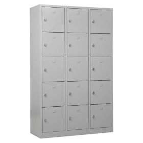 Wolfstahl Schliessfachschrank Stahl 15 Schliessfächer Drehriegelverschluss 119 x 45 x 190 cm