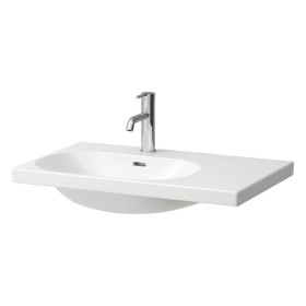 Vasque LAUFEN LUA 75 x 46 cm, asymétrique, cuve à gauche, avec trou de robinet, avec trop-plein