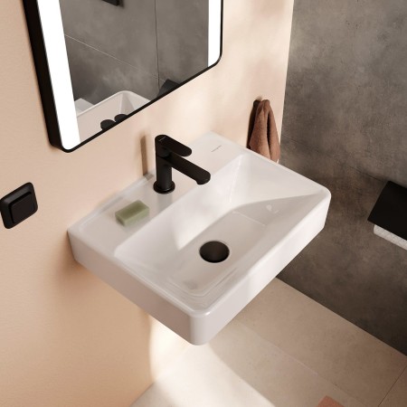 Lavabo hansgrohe Xanuia Q 500/390 avec trou de robinet sans trop-plein, SmartClean