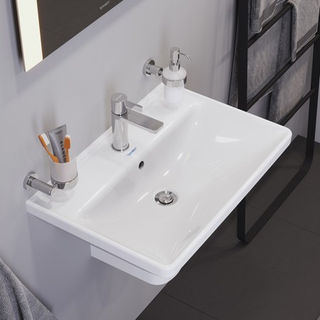 Lavabo Duravit D-Neo 65 cm, avec 1 trou de robinet et trop-plein