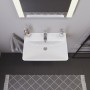 Lavabo Duravit D-Neo 65 cm, avec 1 trou de robinet et trop-plein - vue technique