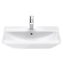Lavabo Duravit D-Neo 65 cm, avec 1 trou de robinet et trop-plein - vue technique