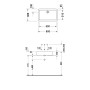 Vasque à poser Duravit Vero 60 cm sans trou de robinet poli - vue technique