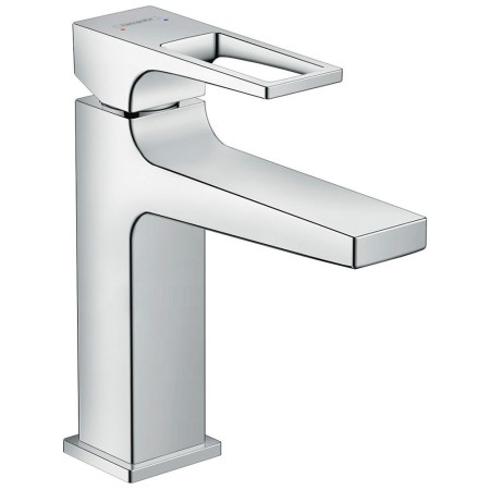 Mitigeur de lavabo monocommande hansgrohe Metropol 110 avec poignée en forme de levier et bonde à tirette