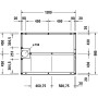 Duravit Fussgestell für Stonetto Duschwanne 120 x 90 cm - technische Ansicht