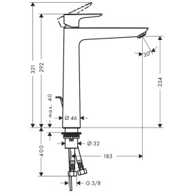 Mitigeur lavabo monocommande hansgrohe Talis E 240 avec vidage à tirette