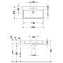 Lavabo Duravit Vero Air brossé avec 1 trou de robinet 80 x 47 cm, avec trop-plein - vue détaillée