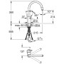 Rubinetto monocomando per lavello GROHE Concetto - vista tecnica