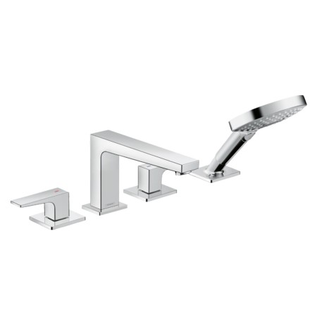 hansgrohe Metropol 4-Loch Wannenrandarmatur mit Hebelgriff