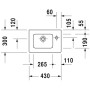 Lavabo meuble Duravit ME by Starck sans trop-plein 43 cm - vue détaillée