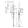 Rubinetto monocomando da cucina hansgrohe Talis M54 210, Eco, con doccetta estraibile, 2 getti - vista dettagliata