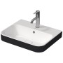 Lavabo sur plan Duravit Happy D.2 Plus 50 cm blanc/anthracite, avec trop-plein, 1 trou de robinet