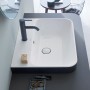 Lavabo sur plan Duravit Happy D.2 Plus 50 cm blanc/anthracite, avec trop-plein, 1 trou de robinet - vue détaillée