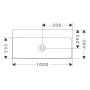 Lavabo hansgrohe Xelu Q 100 x 48 cm brut, sans trou de robinet - photo produit