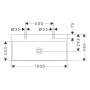 Lavabo hansgrohe Xelu Q 100 x 48 cm non poli, avec 2x 1 trou de robinet