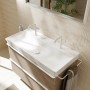 Lavabo hansgrohe Xelu Q 100 x 48 cm non poli, avec 2x 1 trou de robinet - vue technique