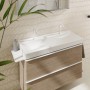 Lavabo hansgrohe Xelu Q 100 x 48 cm non poli, avec 2x 1 trou de robinet