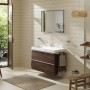 Lavabo hansgrohe Xelu Q 100 x 48 cm non poli, avec 2x 1 trou de robinet - vue détaillée