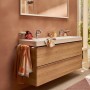 Lavabo hansgrohe Xelu Q 100 x 48 cm non poli, avec 2x 1 trou de robinet - vue technique