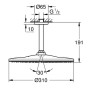 GROHE Rainshower 310 Mono Kopfbrause-Set rund, Deckenmontage, ohne Durchflussbegrenzung - technische Ansicht