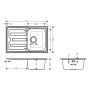 hansgrohe S44 S440-A342 79 Einbauspüle 342 mit Abtropffläche kurz und automatischer Ablaufgarnitur - Detailansicht