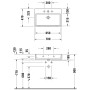 Lavabo Duravit Vero Air brossé avec 1 trou de robinet 70 x 47 cm, avec trop-plein - vue détaillée