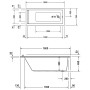 Duravit Starck Badewanne Rechteck 160 x 70 cm - technische Ansicht