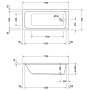Duravit D-Code Rechteck-Badewanne 170 x 75 cm mit Wannengriffen - Detailansicht