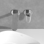 Robinet de lavabo mural à levier unique Villeroy & Boch Antao à deux trous - vue technique